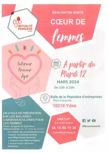 Rencontre Santé Coeur de Femmes à partir du Mardi 12 mars de 18h à 20h à Ydes